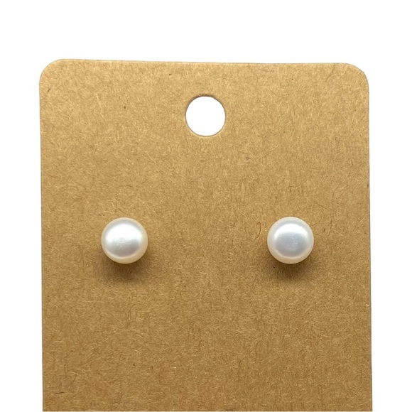 Freshwater Pearl Stud Earrings 925 Sterling Silver Post Stud Genuine Pearls - Picture 3 of 11